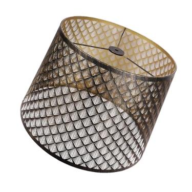 Imagem de Abajur de barril, abajures de metal, abajures grandes para candeeiros de mesa, abajures de tambor para candeeiros de mesa, 30,5 cm superior x 35,5 cm inferior x 25,4 cm de altura (aranha) cobertura de