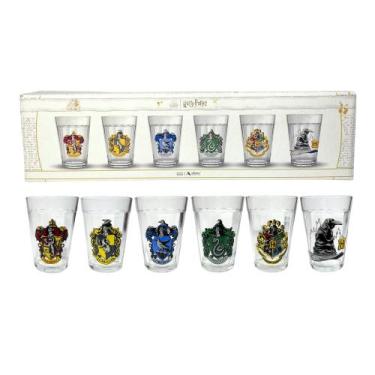 Imagem de Kit 6 Copos Brasões de Hogwarts - Magias - Allmix, Casas