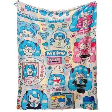 Imagem de Cobertor de flanela com padrão digital Hatsune Miku 300g - SANMU