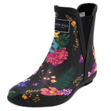 Imagem de LONDON FOG Bota de Chuva Feminina Piccadilly, Black Floral, 11