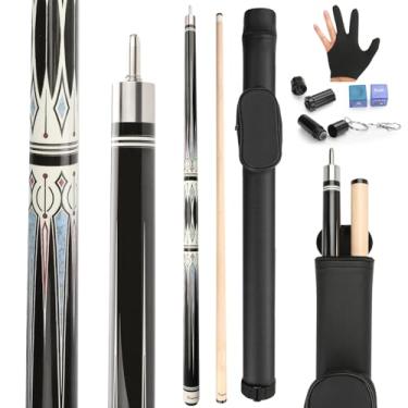 Imagem de Kmise Tacos de sinuca, bastão de taco de bilhar profissional com estojo rígido, kit de taco de sinuca de bordo de 147 cm, bastões de bilhar para adultos - Perfeito para salas de jogos em casa, bares e