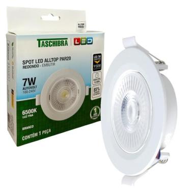 Imagem de Spot Led Redondo Embutir 7W Luz Branca Fria 6500K - TASCHIBRA