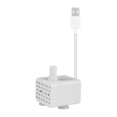 Imagem de Fenteer Bomba de aquário com 50 cm de altura, mini bomba de água portátil USB silenciosa de 3 W para aquários de lago, pátio, gramado interno e externo, Lado