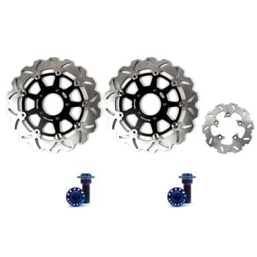 Imagem de Arashi Discos de freio dianteiros traseiros rotores com parafusos de montagem para Suzuki GSXR 600 750 2004-2005, GSXR 1000 2003-2004, acessórios de substituição de motocicleta