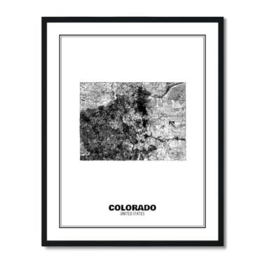 Imagem de Susie Arts Pôster de arte de mapa de rua abstrato do estado do Colorado 28 x 35,5 cm, decoração de parede, escritório, escola, sds050