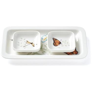 Imagem de Conjunto de Tigelas e Prato, Ideal para Servir e Desfrutar de Saborosos Pratos Asiáticos com 3 Peças e Material de Porcelana, LENOX 892531