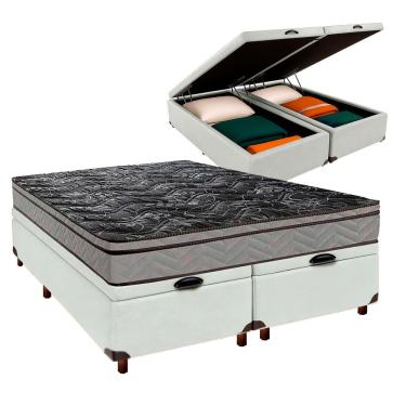 Imagem de Conjunto Cama Box Bau Blindado Casal + Colchão D28 Conforto Paropas