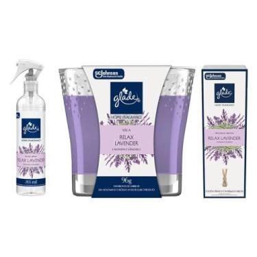 Imagem de Kit Glade Relax Vela Perfumada Home 96g + Difusor 100ml + Odorizador 2