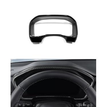 Imagem de ANUNFRRE Acessórios de carro aptos para Nissan Rogue 2021-2023 ABS fibra de carbono interior painel painel moldura guarnição conjunto 1 peça