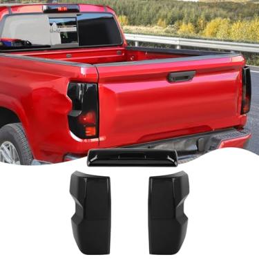 Imagem de HTHE Acabamento da tampa da luz de freio de montagem alta/decoração de luz traseira compatível com Chevrolet Silverado 2023 2024 2025 acessório externo ABS 3ps (preto)