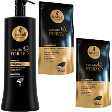Imagem de Kit Haskell Cavalo Forte Shampoo 1 Litro + 2 Refil Shampoo 250