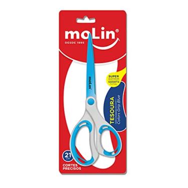 Imagem de Tesoura Color Grip 21cm, Molin 16075, Azul