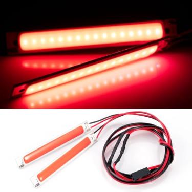 Imagem de WEFEINO 2Pcs RC Chassis Lights Lamp Upgrade Parts for Tra-xxas TRX-4 TRX-6 Axial SCX10 II 90046 D90 D110 TF2 1/10 RC Crawler Car Drift Truck Buggy (Red)