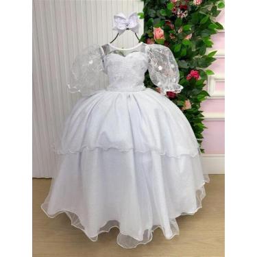 Imagem de Vestido Longo Bella Child Eva Branco para Daminhas e Eventos Especiais