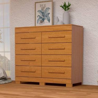 Imagem de Cômoda Nalu 8 Gavetas 100% Mdf Cinamomo - Acp Móveis, Marrom