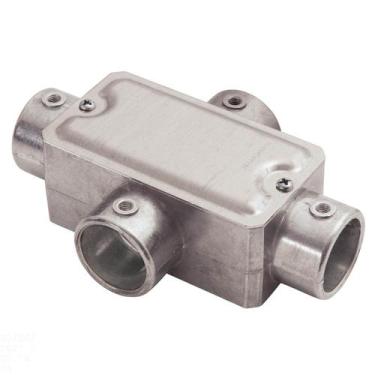 Imagem de Condulete fixo 1/2" tipo "X" - com tampa / sem rosca / sem pintura - T