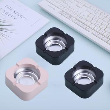 Imagem de 3 peças mini cinzeiro portátil à prova de vento – compacto, durável e fácil de limpar para viagens, carro, uso ao ar livre e doméstico