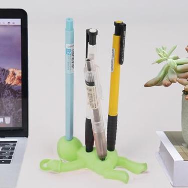 Imagem de Suporte de caneta de silicone para organizadores de mesa engraçados e acessórios escolares, estojo de lápis fofo, presente para escritório