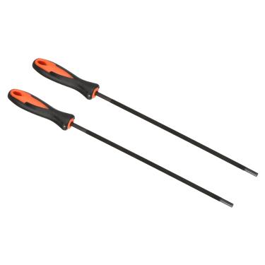 Imagem de Arquivo de afiação de corrente de motosserra, pacote com 2 arquivos de afiador de serra redonda de 4,8 mm (3/40.6 cm) com cabo de plástico para motosserra, vermelho e preto