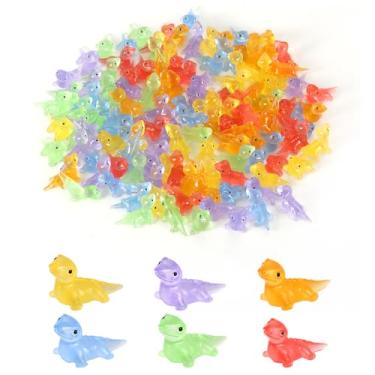 Imagem de 60 peças de mini lagarto brilhante, figura de lagarto de resina fofa em miniatura decoração luminosa minúsculos animais de resina que brilham no escuro para jardim em miniatura, casa de bonecas, vaso