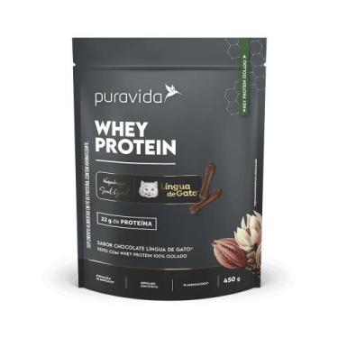Imagem de Puravida Whey Protein Isolado Chocolate Língua de Gato 450g