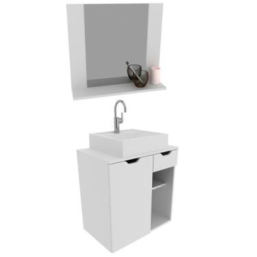 Imagem de Conjunto Para Banheiro Com Cuba E Espelho Bn4 Branco