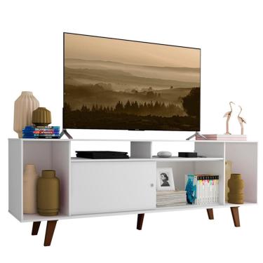 Imagem de Rack para TV até 65" Cancun com Pés Branco/Rustic Madesa