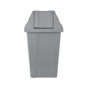 Imagem de Lixeira 100L Quadrada Cinza com tampa basculante Q100C JSN