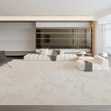 Imagem de Tapetes de decoração para quarto de área grande, estilo creme, para sala de estar, macio e fofo, tapete de pelúcia grosso para casa (200x250 cm/A)