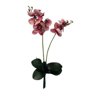 Imagem de Orquidea Rosa Com Folha E Raizes Artificiais Realista - BKAZZA