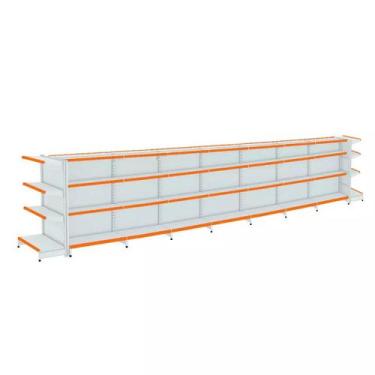 Imagem de Gondola Centro 137 Fit Ate 7 Metros 2 Ponta Branco 64b Pe Laranja - AM