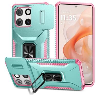 Imagem de Capa para Moto G Stylus 2025, com capa de lente de câmera deslizante, protetor de tela HD, suporte giratório de 360°, capa protetora à prova de choque de grau militar AYMECL para Motorola G Stylus 5G