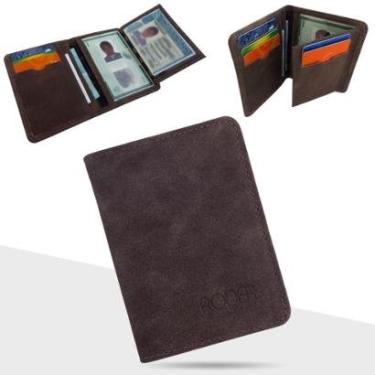 Imagem de Carteira Porta Cartão Masculina Couro Legítimo Pequena Slim-Masculino