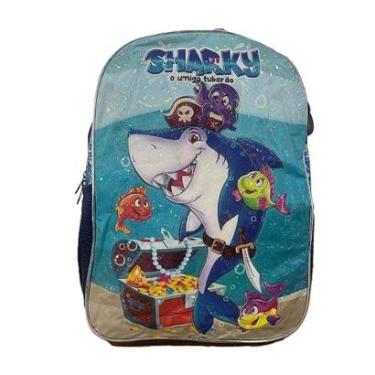 Imagem de Mochila De Costas Infantil Criança Unissex Escolar Shark amigo Tubarão-Unissex