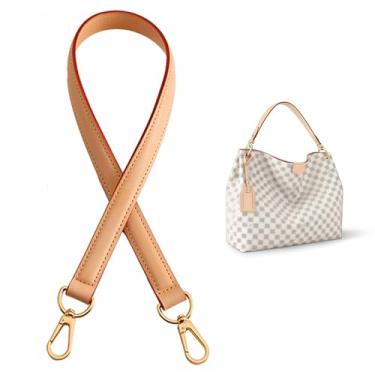 Imagem de Doxo Alça de couro Vachetta de substituição para bolsa transversal compatível com bolsa de mão G v graciosa, feita de couro bovino curtido vegetal, largura 19 cm, comprimento 61 cm, cera de abelha