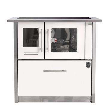 Imagem de Fogão A Lenha Eclipse Direito Branco Chapa Vitroceramica N2