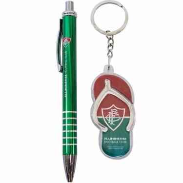 Imagem de Jogo Caneta De Metal Com Chaveiro Em Forma De Chinelo - Fluminense - M