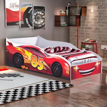Imagem de Mini Cama Design Carro Vermlho em MDF com Colchão Incluso - Brumato