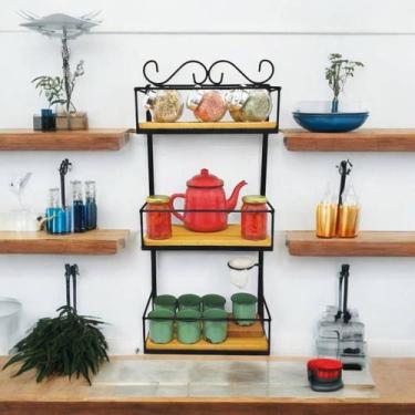 Imagem de Prateleira de Parede Rústica 3 Andares - Organize e Decore seu Espaço 