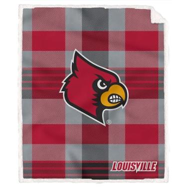 Imagem de Pegasus Sports NCAA North Texas Mean Green Plaid Steel Royal Plush Sherpa Cobertor