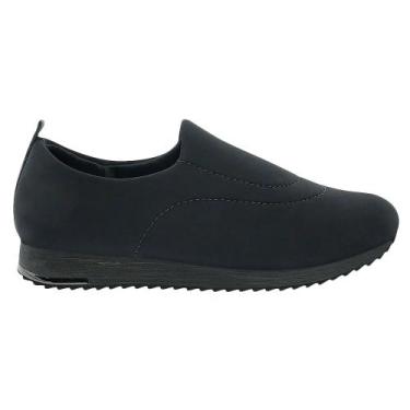 Imagem de Tênis Usaflex Feminino Elastano Calce Fácil UD2100 Preto, Preto, 37