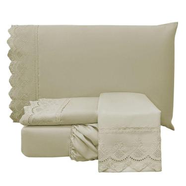 Imagem de Jogo De Cama Lençol Queen Supremo Micropercal 300 Fios - Fendi