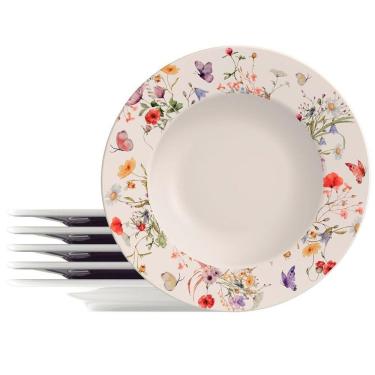 Imagem de Kit Jogo Prato Raso Jantar 6 Pessoas 6pçs Ana Clara 27,5cm