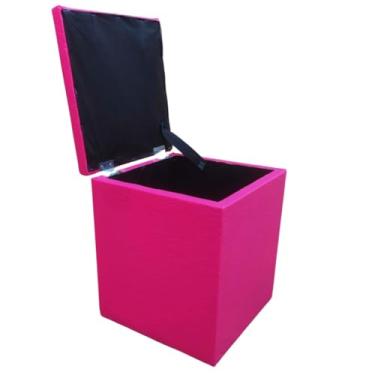 Imagem de Mini puff baú infantil puff pequeno assento para casa quarto sala puf para criança 30×25×25cm(PINK)