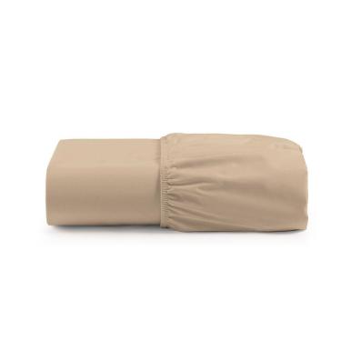 Imagem de Lençol De Baixo Casal Queen Avulso Com Elástico Luiza Algodão Percal 180 Fios - Avelã