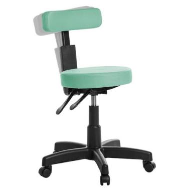 Imagem de Cadeira Mocho Ergonômica Estética Clinica RV Turquesa - Goldflex