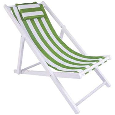 Imagem de Espreguiçadeira de jardim, espreguiçadeira dobrável, espreguiçadeira com travesseiro, cadeira reclinável de madeira ajustável dobrável para uso ao ar livre, jardim, pátio, praia, espreguiçadeira,