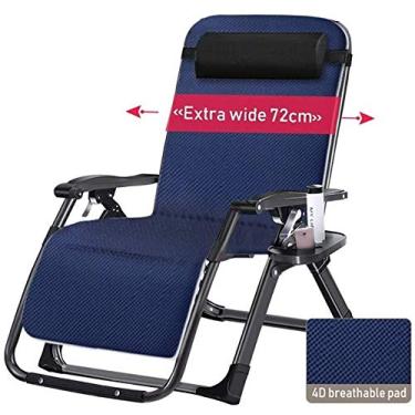 Imagem de Espreguiçadeira de jardim, grande, com bloqueio de gravidade zero, espreguiçadeira, jardim, ar livre, casa, espreguiçadeira, dobrável, com almofadas, suporta 200 kg (cor, preta), preta