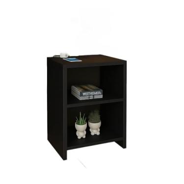 Imagem de Mesa de Cabeceira com Nicho para Quarto e Sala - Móveis para Quarto MDF 25 * 30 * 45cm(Preto)