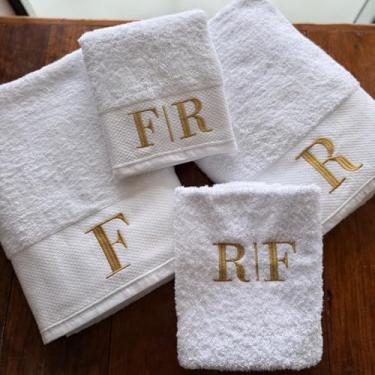 Imagem de Kit Jogo de Toalha 4 peças Bordadas 1 Rosto, 2 Banho e 1 Piso Gramatura 540 (Terracota)